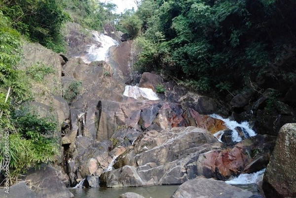 Fototapeta waterfall in the mountains