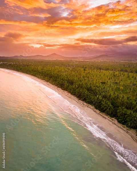 Obraz Beautiful sunrise in Miches, Dominican Republic