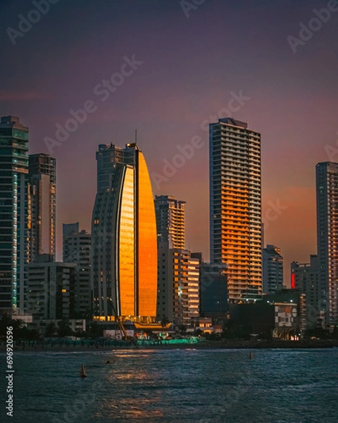 Obraz Cartagena beautiful golden reflection