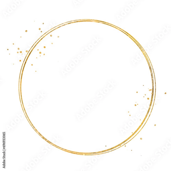 Fototapeta Gold circle sparkle frame with gold glitter