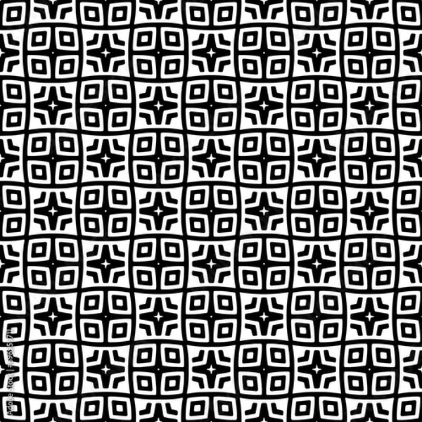 Fototapeta Abstract Shapes. Abstract Background Design. Vector Seamless Black and White Pattern.Simple repeat pattern design.