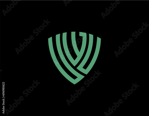 Obraz UWU creative letter shield logo design vector icon illustration