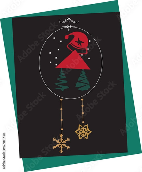 Fototapeta Merry and Bright Corporate Holiday cards. Universal abstract creative artistic templates with Christmas tree۔