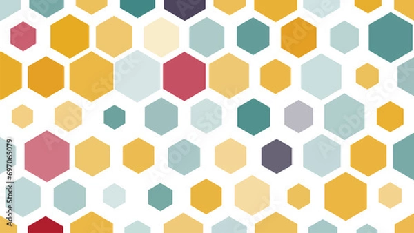 Fototapeta abstract hexagon pattern background.  vintage color vector