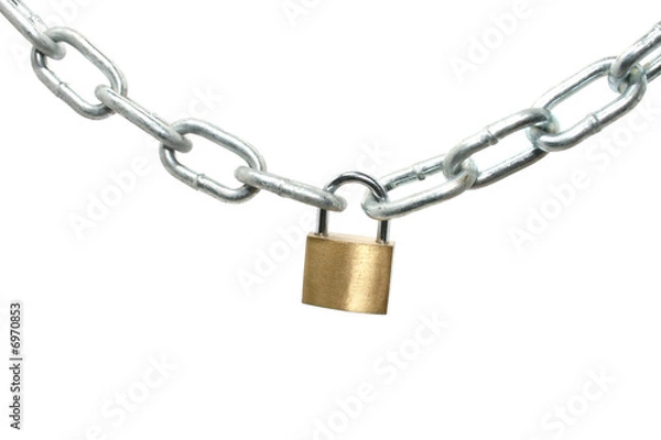 Fototapeta Vorhängeschloss mit Kette