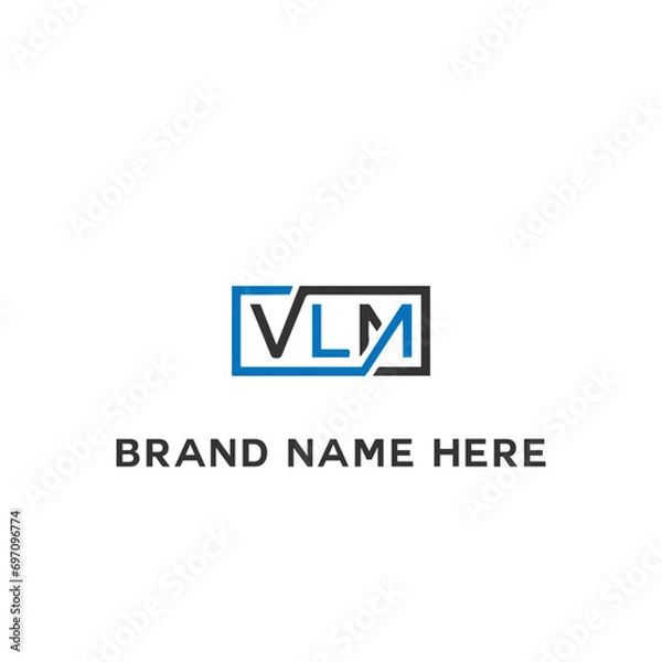 Fototapeta VLM logo. V L M design. White VLM letter. VLM, V L M letter logo design. Initial letter VLM linked circle uppercase monogram logo. V L M letter logo vector design.	
