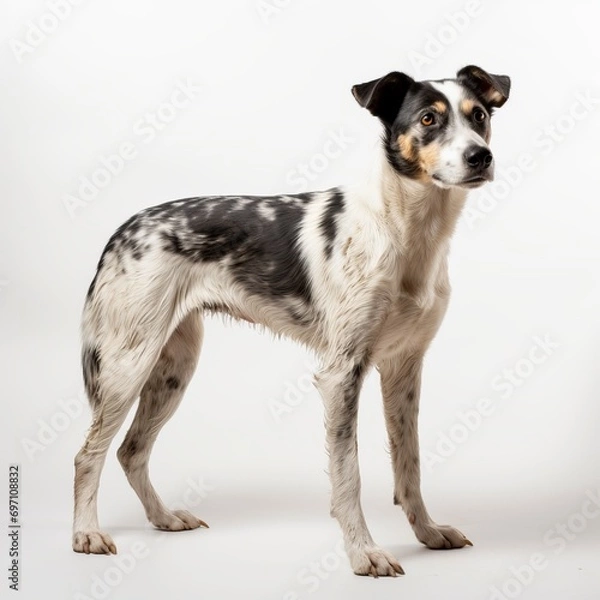 Obraz Cute dog on a white background