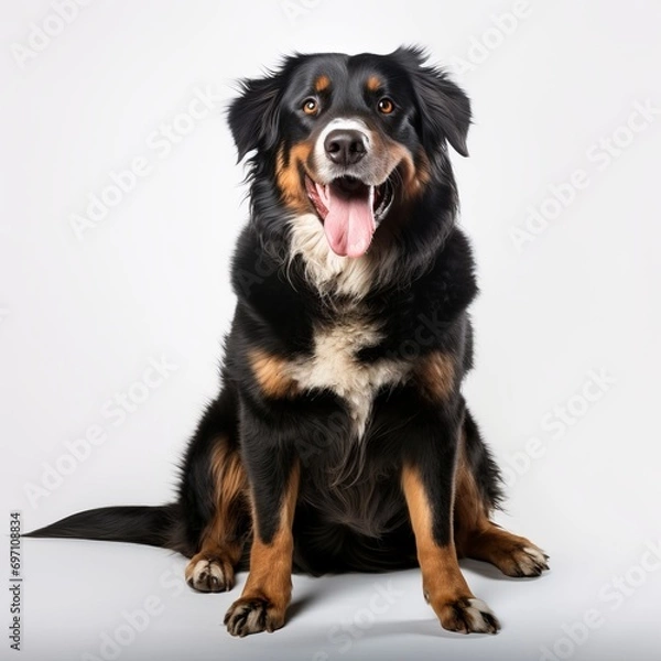 Obraz Cute dog on a white background