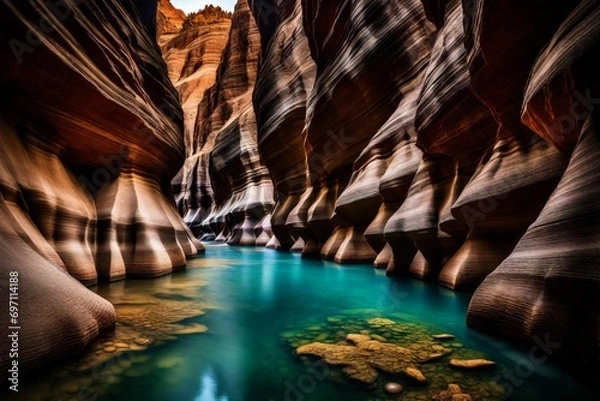 Obraz waterfall in the cave
