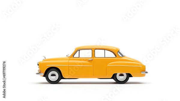 Obraz yellow car isolated on white background generated by AI