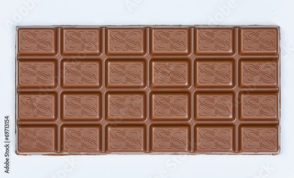 Obraz Tafel Schokolade mit Clipping Path