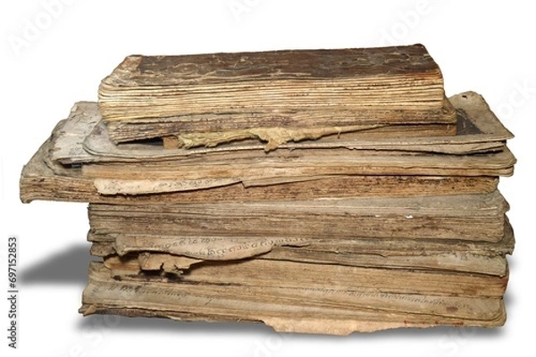 Obraz stack of old books isolated