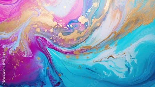 Obraz Abstract alcohol ink background, unique colored marble , wide graphic design for print and business