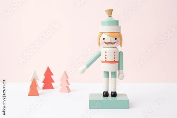 Obraz toy nutcracker on pink pastel