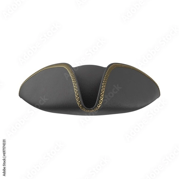 Fototapeta 3D rendering of Pirate Hat, isolated on white background