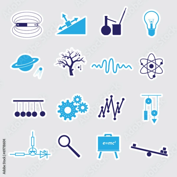Fototapeta physics stickers set eps10