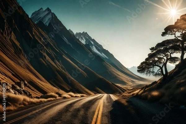 Obraz road in mountains