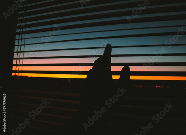 Obraz Sunset on window shade