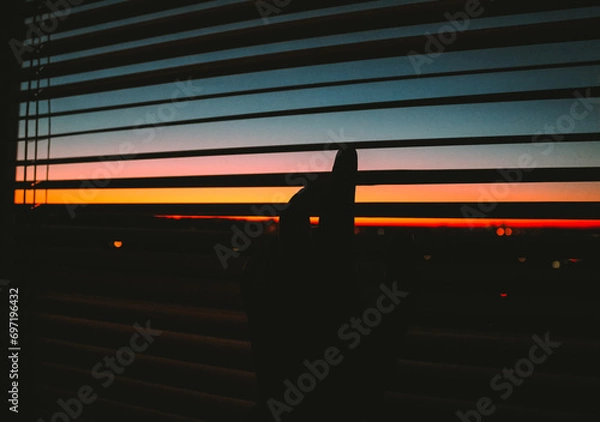 Obraz Sunset on window shade