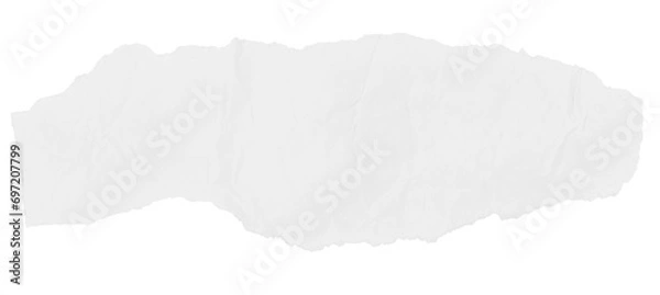 Fototapeta A piece of white crumpled paper on a blank background.
