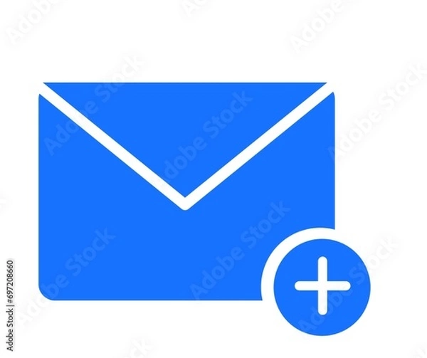 Obraz Add email icon, email with plus symbol 