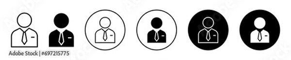 Obraz Businessman Icon. professional business man or company employee worker. corporate member profile avatar of male person logo symbol. office owner or ceo consultant vector. businessman in suit boss sign