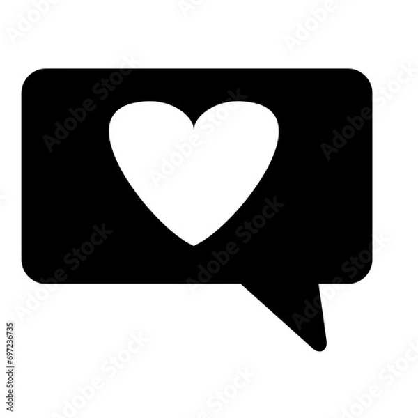 Obraz chat bubble icon, speech bubble with heart 