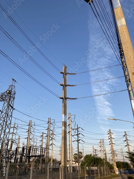 Obraz power lines in sky