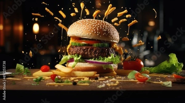 Obraz burger in the night