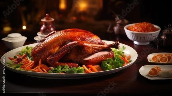 Obraz grilled chicken with vegetables