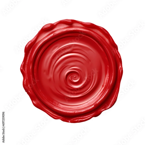 Obraz Rough red wax seal isolated on transparent background