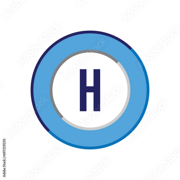 Fototapeta Initial Letter Logo H Template Vector Design