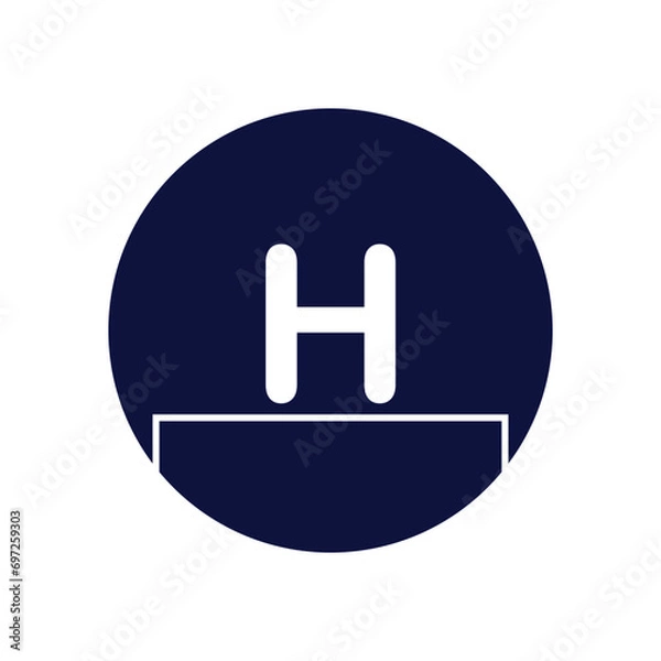 Fototapeta Initial Letter Logo H Template Vector Design