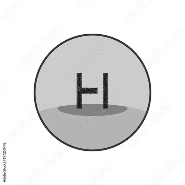 Fototapeta Initial Letter Logo H Template Vector Design