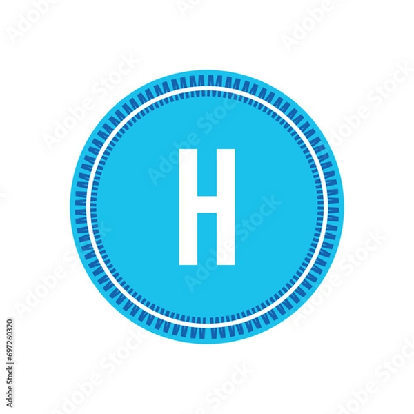 Fototapeta Initial Letter Logo H Template Vector Design