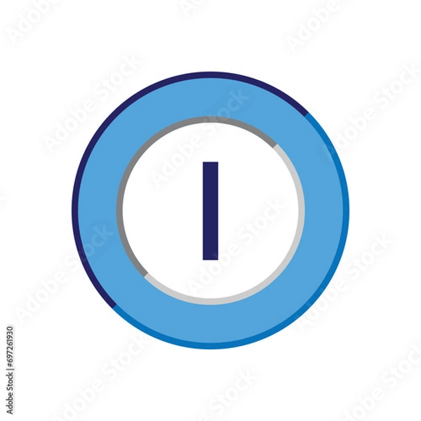 Fototapeta Initial Letter Logo I Template Vector Design