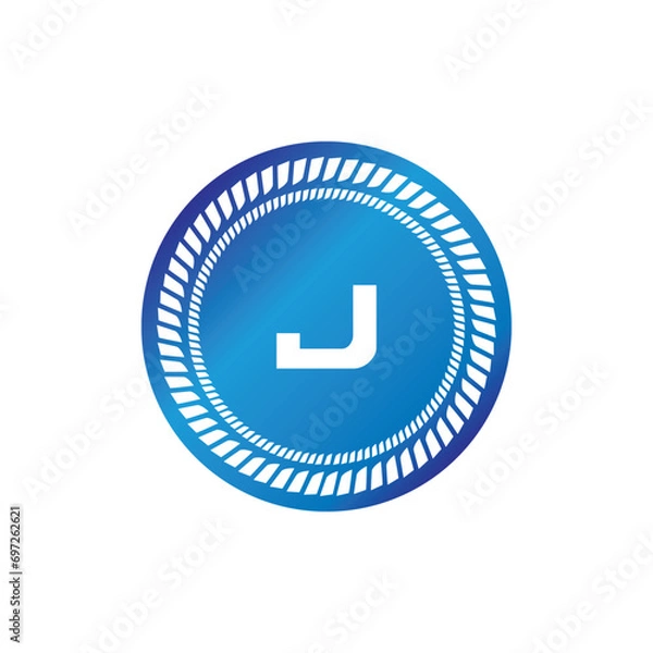 Fototapeta Initial Letter Logo J Template Vector Design