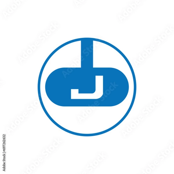 Fototapeta Initial Letter Logo J Template Vector Design