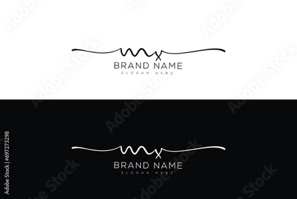 Obraz Mx initial handwriting signature logo design