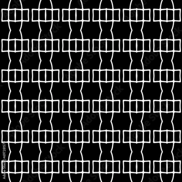 Fototapeta Abstract Shapes.Vector Seamless Black and White Pattern.Design element for prints, decoration, cover, textile, digital wallpaper, web background, wrapping paper, clothing, fabric, packaging, cards.
