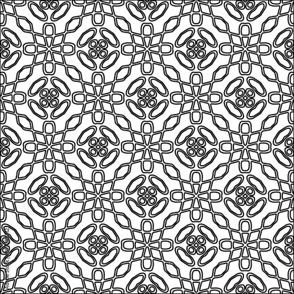 Fototapeta Abstract shapes from lines. Vector graphics for design. Black and white color. Simple pattern.