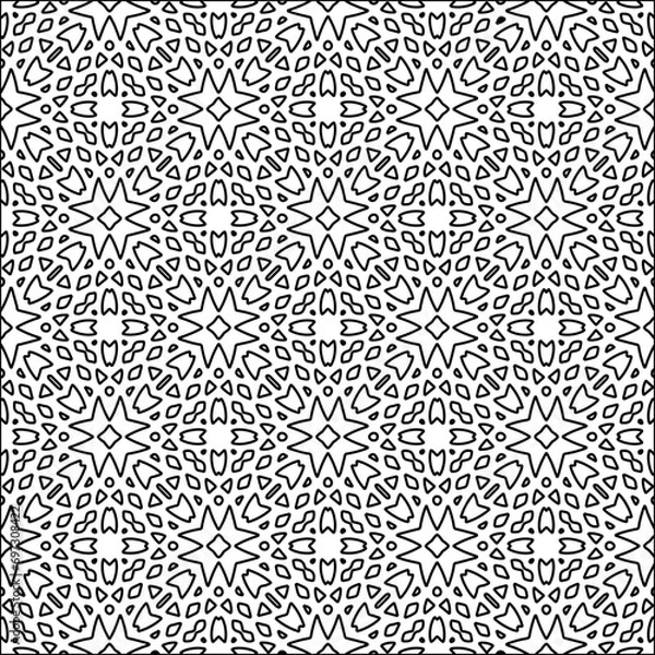 Obraz Abstract shapes from lines. Vector graphics for design. Black and white color. Simple pattern.