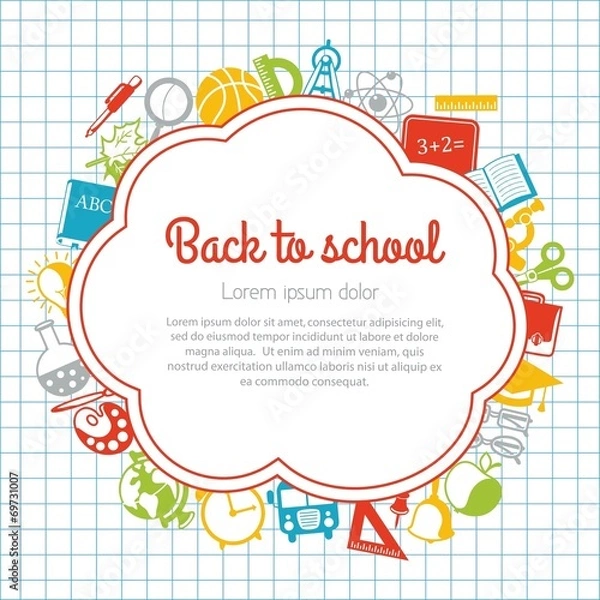 Fototapeta Back to school colorful background