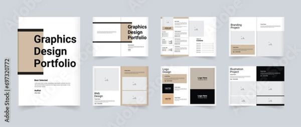 Obraz Portfolio layout template or graphics design portfolio template