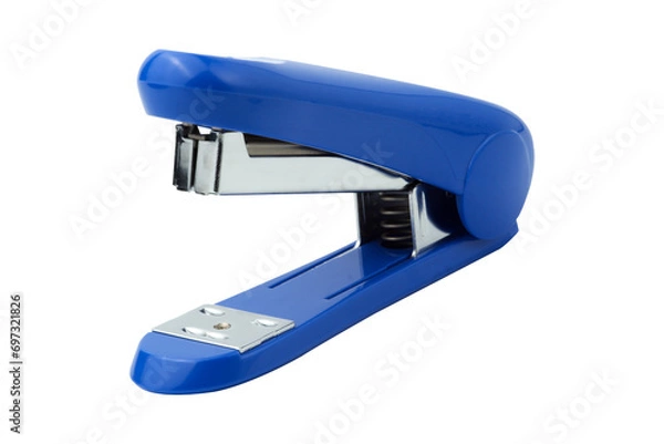Obraz Blue stapler isolated on white background.