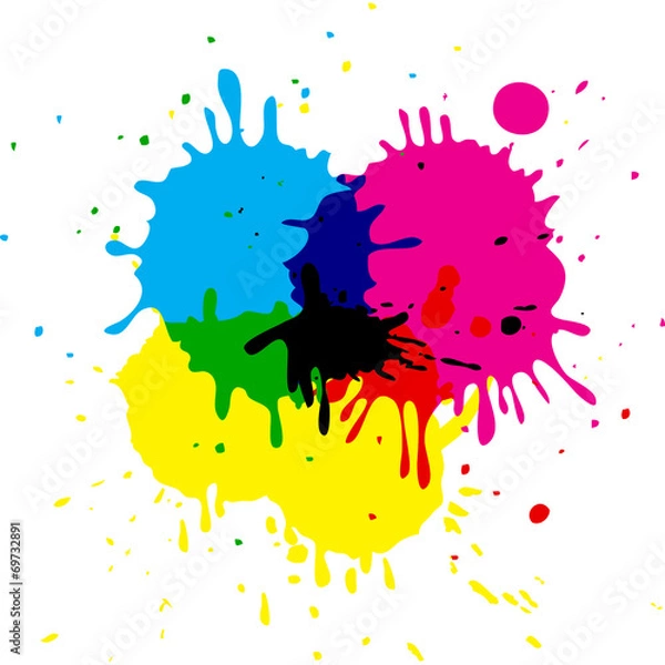 Obraz CMYK stains