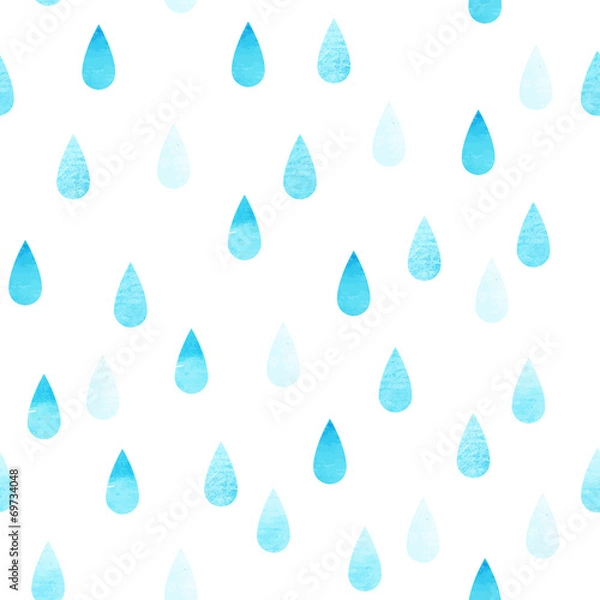 Fototapeta Rain blue seamless drops