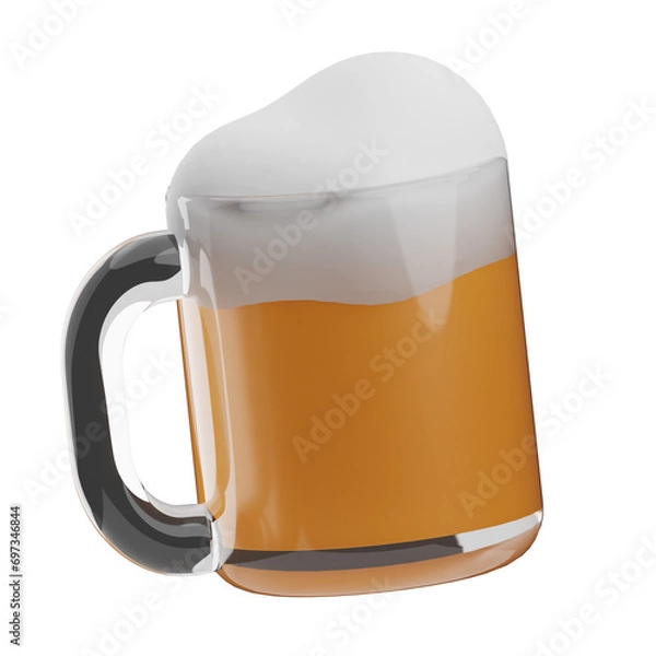 Obraz Happy New Year Object Beer 3D Illustration