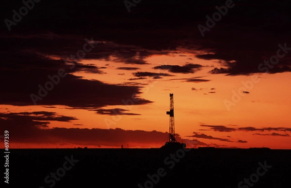 Obraz oil rig at sunset