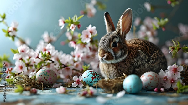 Fototapeta Springtime Pastel Harmony, Easter Bunny